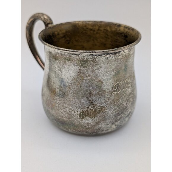 Vintage Gorham Sterling Silver Baby Cup #1944 monogrammed DBM Unpolished - Picture 11 of 13